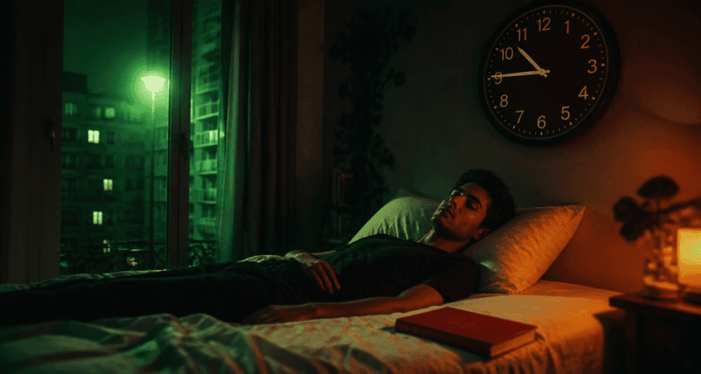 À quelle heure se coucher, jeune adulte au lit à 22h45