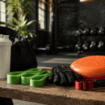 accessoires de sport essentiels sur banc