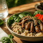 aliment riche en fer anemie bol quinoa foie légumes