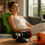 appareil de massage pour le dos utilisé sur canapé