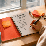 apprendre à relativiser carnet de gratitude mug vert