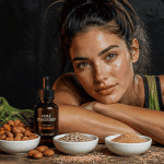 Bienfaits vitamine E pour la peau jeune femme et ingrédients naturels