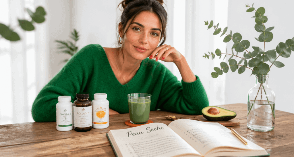 complement alimentaire pour peau seche femme peau lumineuse smoothie avocat