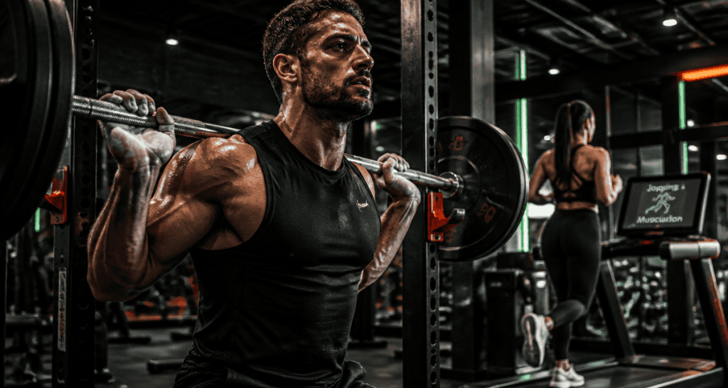 jogging et musculation homme femme salle de sport