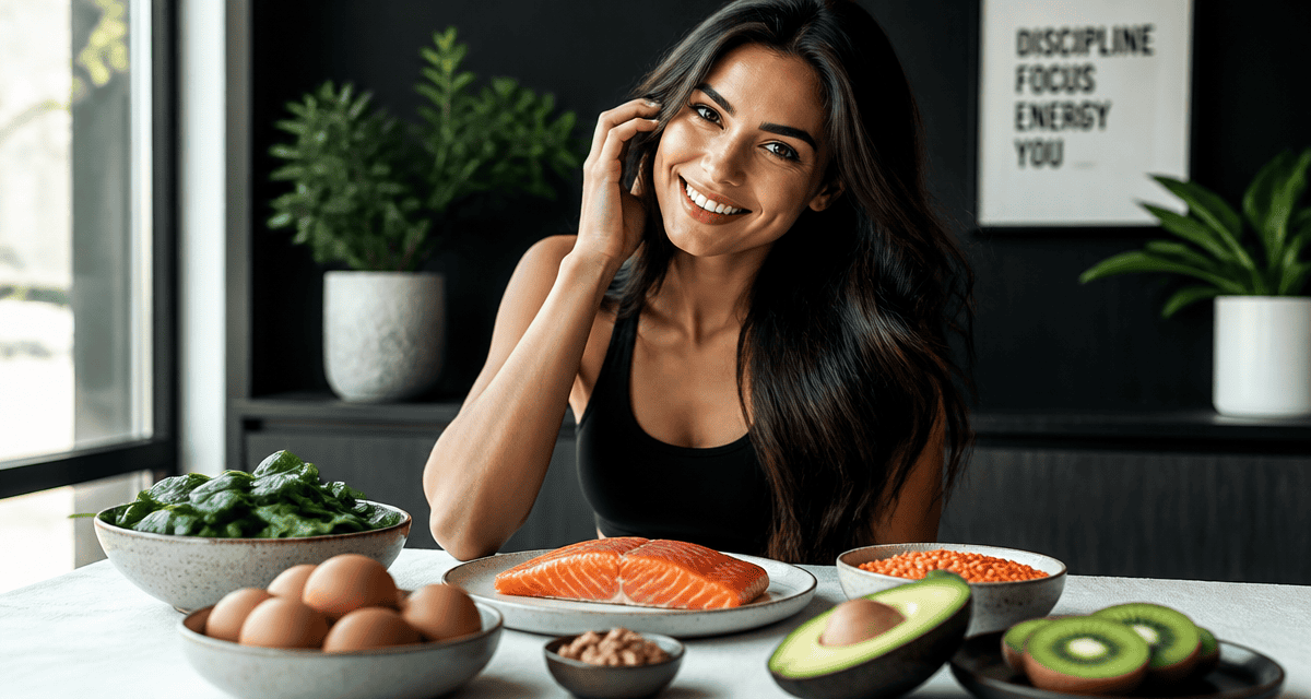 les aliments bon pour les cheveux femme souriante