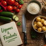 liste des legumes et feculents sur table