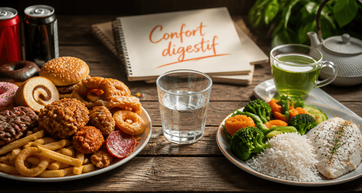 probleme de digestion aliments a eviter assiettes fritures et legumes