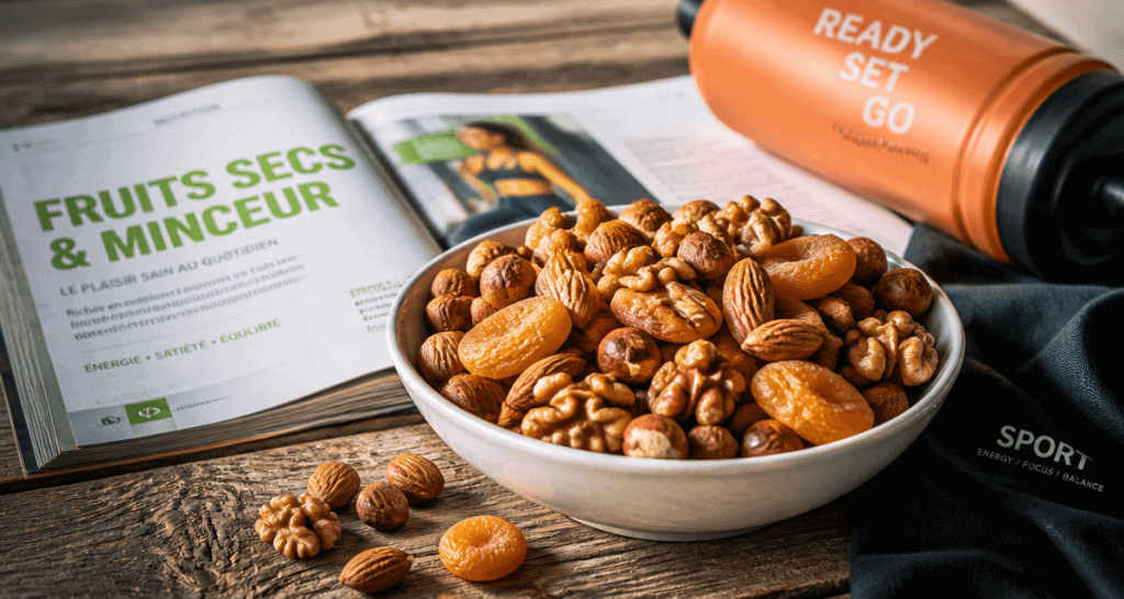 regime et fruits secs bol sur table