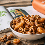 regime et fruits secs bol sur table