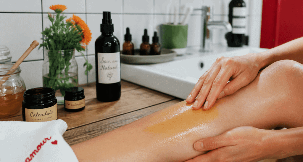 soin au naturel application huile végétale