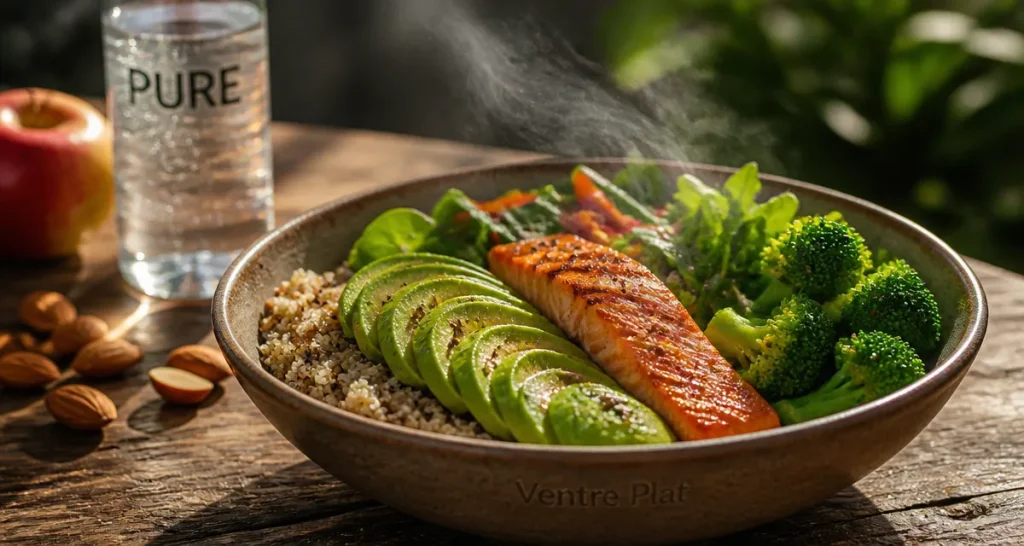 aliment pour perdre le ventre bol quinoa saumon avocat brocolis