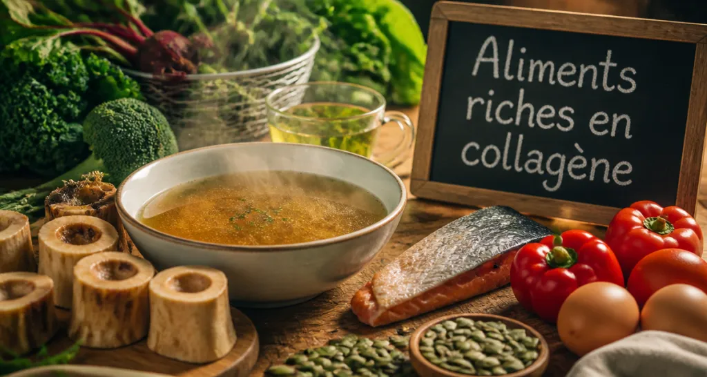 aliment riche en collagene bouillon oeufs saumon