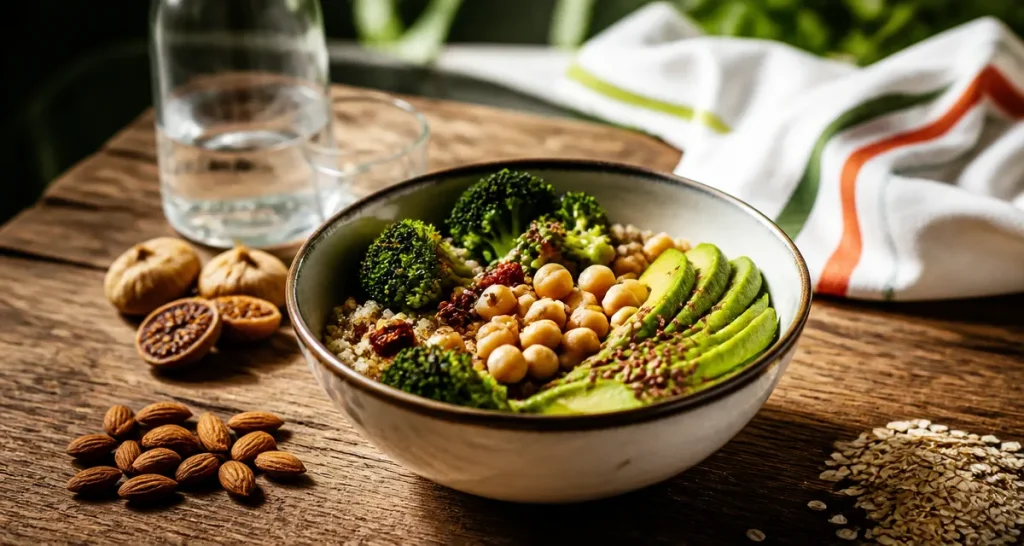 aliment riche en fibre constipation bol quinoa brocolis avocat