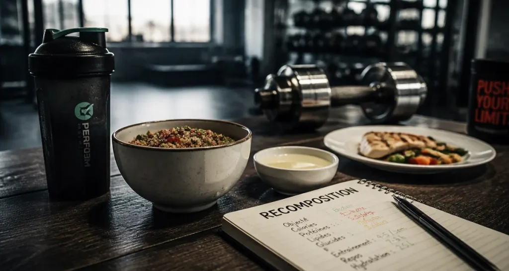 Alimentation pour prendre du muscle et perdre de la graisse : shaker, blancs d’œufs, quinoa au gym