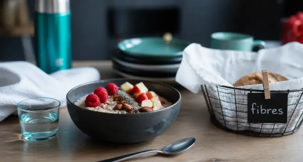 Aliments contenant des fibres : bowl énergie aux flocons d’avoine et chia
