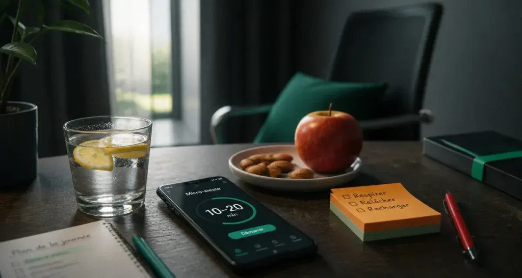 Comment avoir de l energie rapidement : eau, citron et micro-sieste 10-20 min