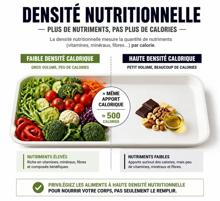 Infographie sur la densité nutritionnelle pour la perte de poids