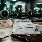 Formation pour coach sportif : documents carte professionnelle et salle de sport