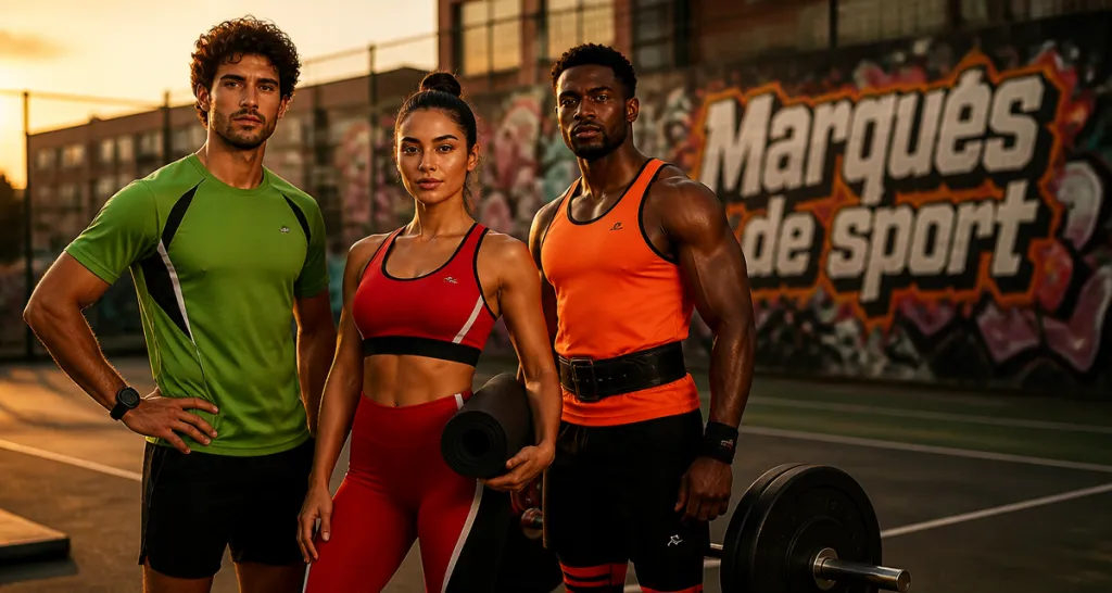 athlètes posant pour une marque de vêtements de sport