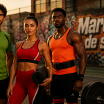 athlètes posant pour une marque de vêtements de sport