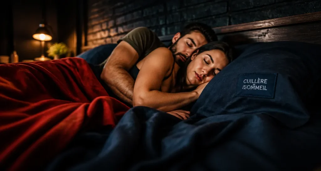 Position cuillère dormir : couple endormi sur un lit