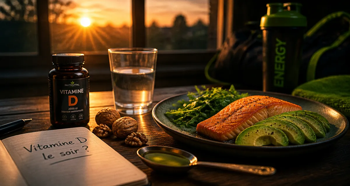 pourquoi prendre la vitamine d le soir flacon saumon noix