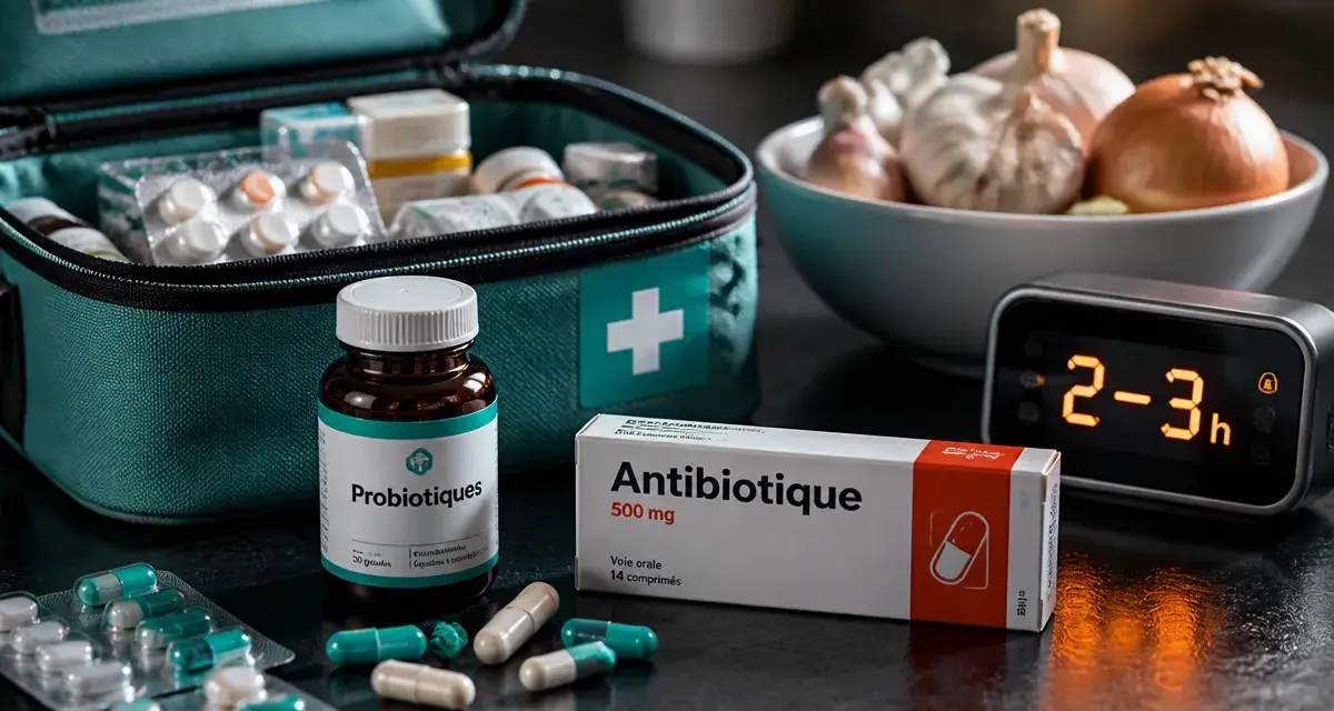 Probiotique apres antibio : gélules et timing 2–3 h