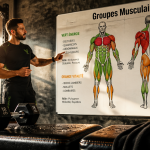 Schéma muscle du corps sport en salle