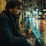 Fatigue vertige : personne assise, vertige et fatigue en ville