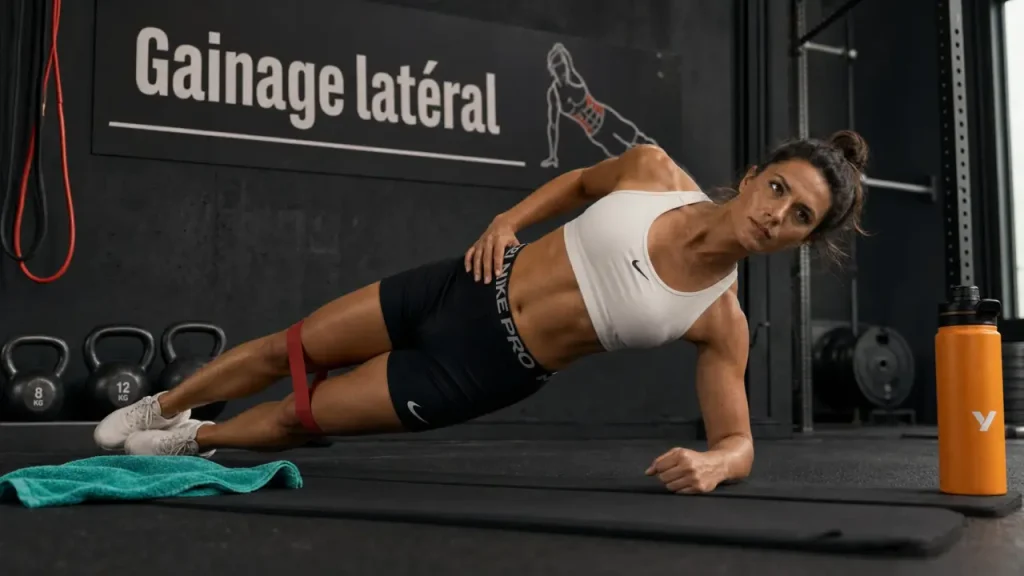 Gainage latéral dynamique : planche latérale pour obliques