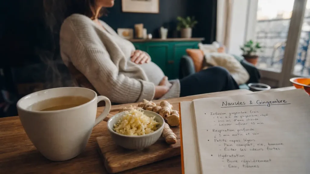 Gingembre et grossesse : tasse d’infusion au gingembre contre les nausées