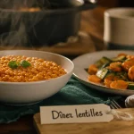 Manger des lentilles le soir fait grossir : bol de lentilles corail au dîner