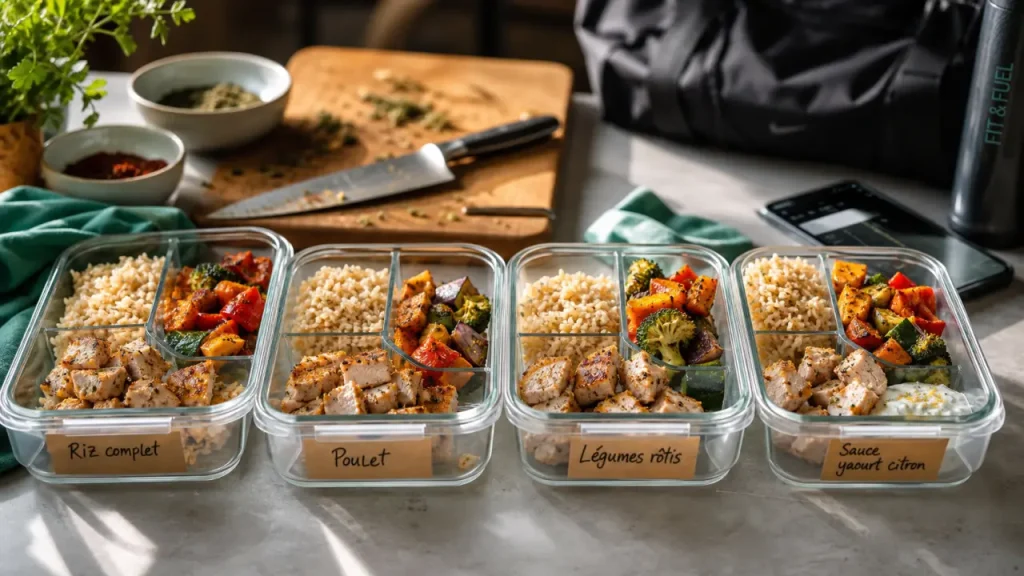 Meal prep sportif : des repas prêts du lundi midi au samedi midi, sans cuisiner chaque soir