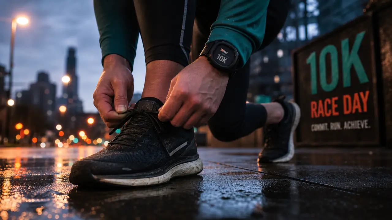 Coureur urbain préparant un 10 km en 8 semaines