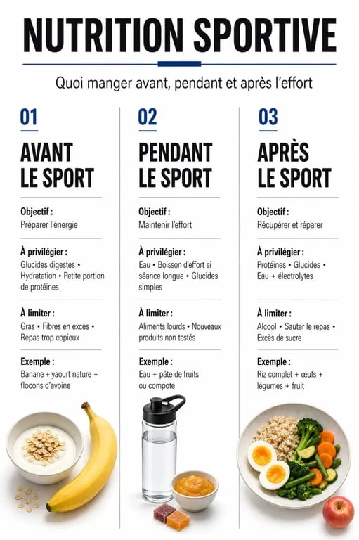 Plat sportif : repères avant, pendant et après le sport