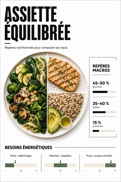 nutri conseil : assiette équilibrée et repères nutritionnels