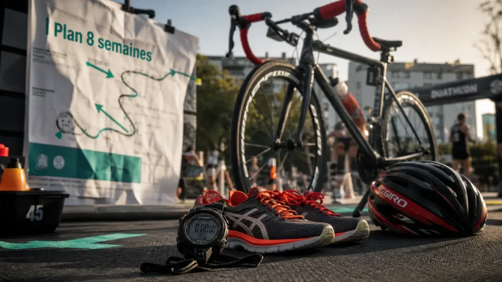 Plan d’entraînement duathlon gratuit sur 8 semaines, avec 4 séances et des enchaînements clés