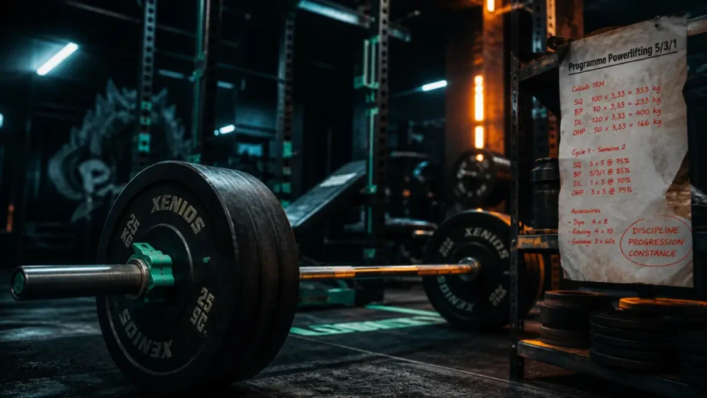 Programme 5/3/1 en powerlifting : 90 % du 1RM et cycle de 4 semaines pour progresser sans se griller