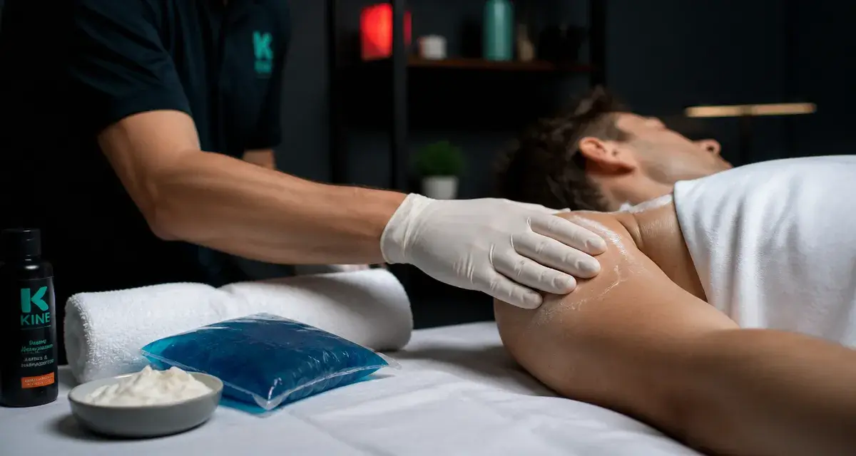 tendinite épaule massage : kiné effectue un massage apaisant sur l’épaule