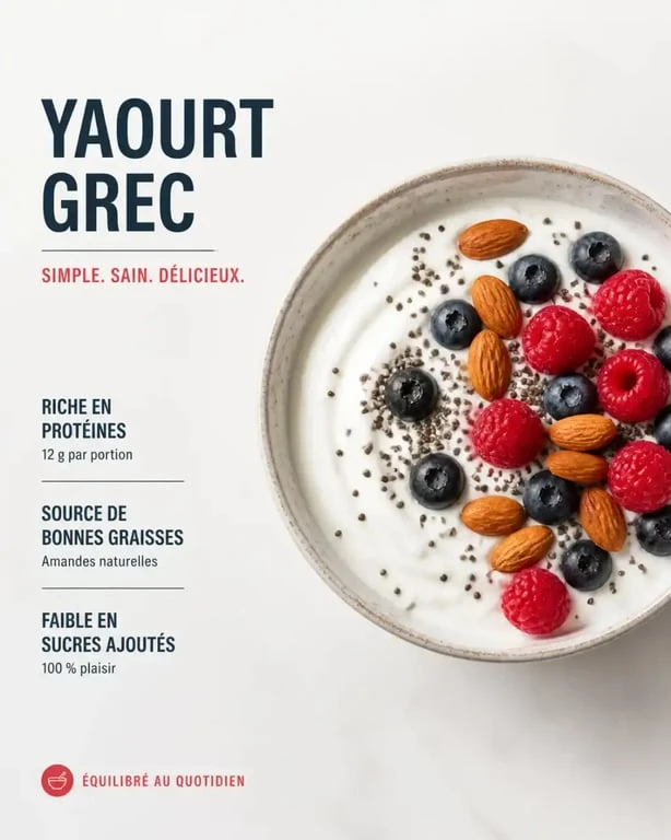 Bowl protéiné pour le goûter de l'enfant avec yaourt grec et fruits frais
