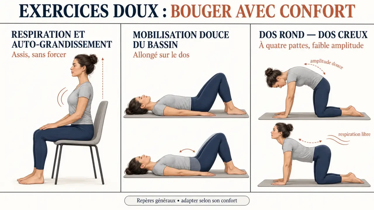 Exercice scoliose : trois mouvements doux pour la mobilité et la respiration