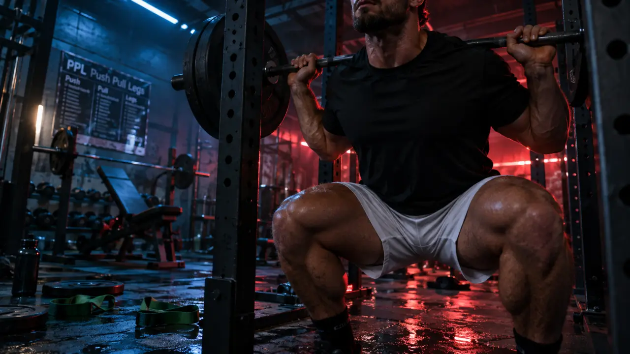 Push pull legs : squat en salle de sport