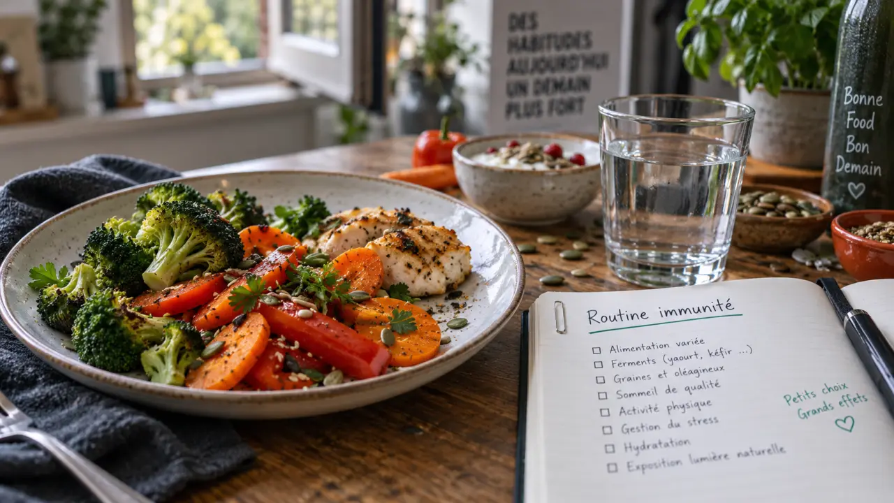 Renforcement du systeme immunitaire : légumes, protéines et routine immunité